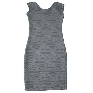 Taydey Womens Medium Gray Bodycon Dress Textured Stretch Sleeveless NWT